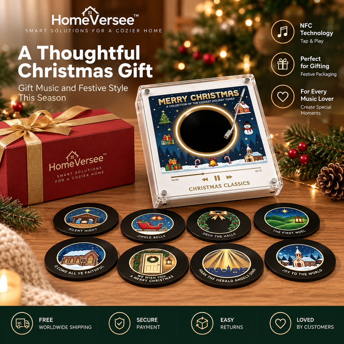HomeVersee™ Personalized NFC Music Fridge Magnet