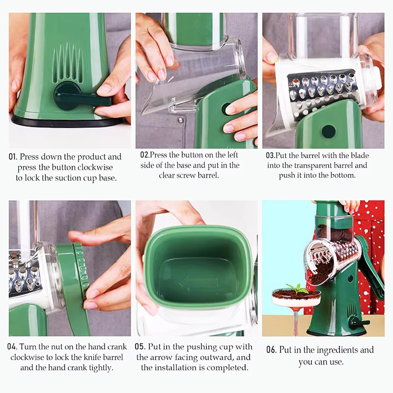 HomeVerse™ 3-in-1 Rotations-Käsereibe